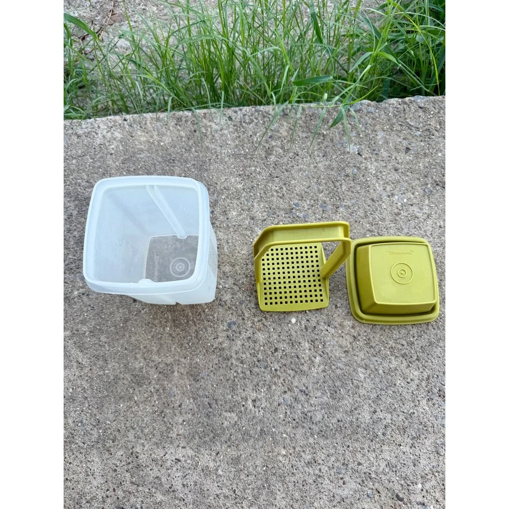 Vintage Tupperware Pick-A-Deli Pickle Keeper Avocado Green 3 Piece